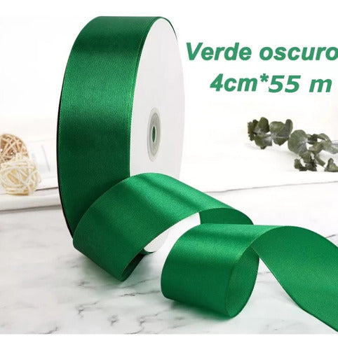 Rollo Cinta Satin Para Decoracion Ancho 4 Cm X 55 Metros
