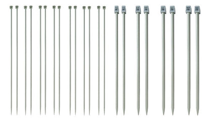 Kit Completo Agujas De Aluminio Tejer En Dos X35cm 11 Pares