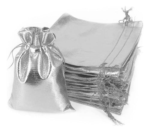 Bolsas Plateadas Con Cordon Dulcero Regalo 15x20 Cm X100 Und Default Title