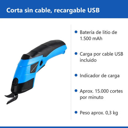 Cortadora De Tela Y Cartón Recargable Usb Tijera Eléctrica