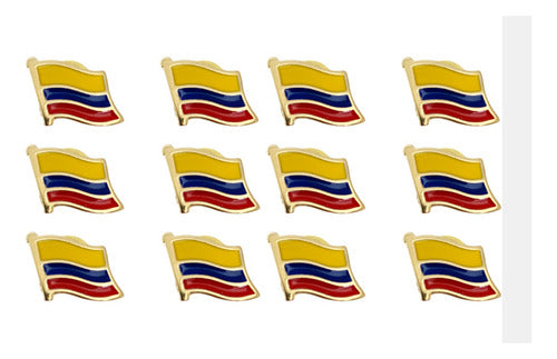 12 Pines Solapa Bandera De Colombia Broche Amarillo