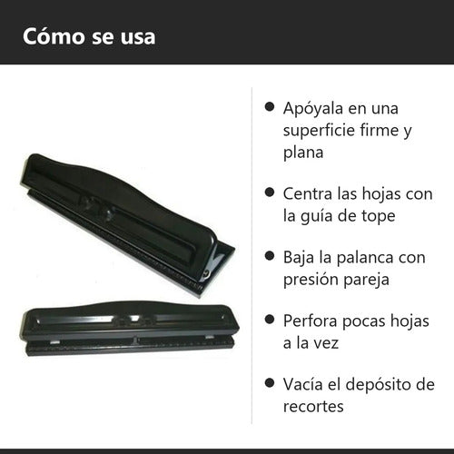 Perforadora De Papel 3 Huecos Metálica Para Hojas Carta A4