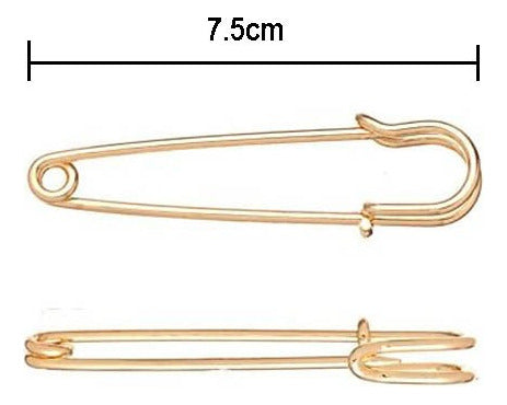 100 Gancho Nodriza Alfiler 75mm Paquete Dorado