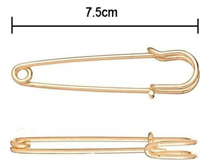 100 Gancho Nodriza Alfiler 75mm Paquete Dorado