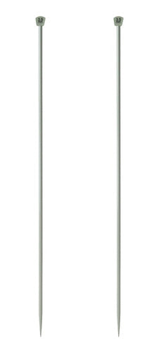Par De Agujas De Aluminio Tejer En Dos X35cm