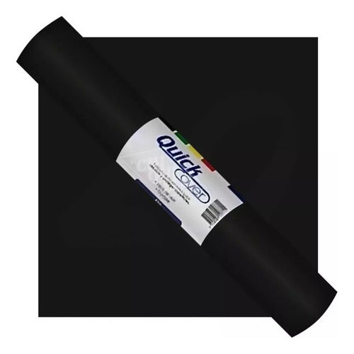 Papel Tapiz O Vinilo Adhesivo  Negro Rollo 20 Mts