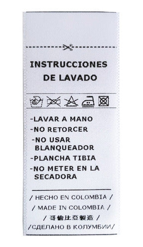 Marquillas Instrucciones De Lavado En Satín. 3x7cm. 100 Unid SIN TALLA