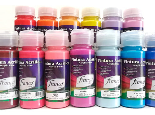 Pintura Acrilica Franco Arte 60ml X12 Unidades