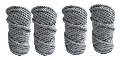 4 Hilos De Algodón Para Tejer Macrame 6mm Gris Claro