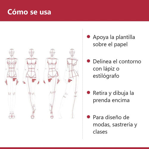 Reglas Para Figurines De Moda Plantillas Diseño Vestuario X4
