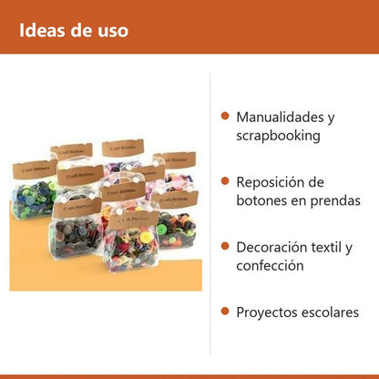 Botones Plásticos Surtidos De Colores Para Manualidades 175g
