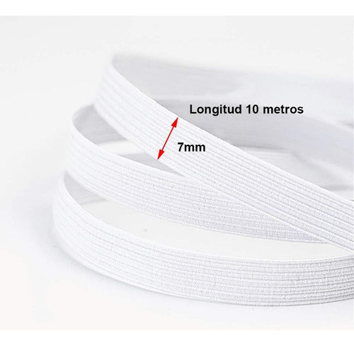 3 Unidades Elastico Resorte Caucho Trenzado 7mm X 10 Metros