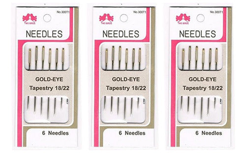 Agujas Para Bordar Punta Roma Gold Eye  X 18 Unidades