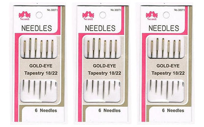 Agujas Para Bordar Punta Roma Gold Eye  X 18 Unidades