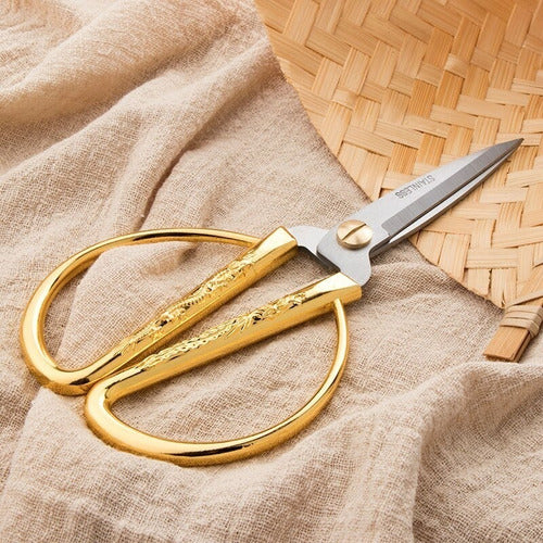 Tijera Costura Pequeña Bisutería Tela Estilo Vintage Dorada