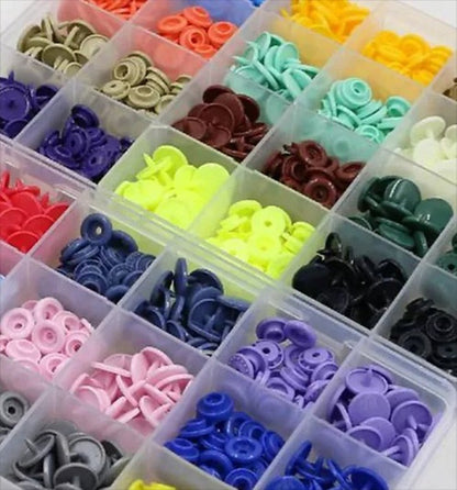 1000 Broches Plásticos 11mm A Presión Para Ropa Colores