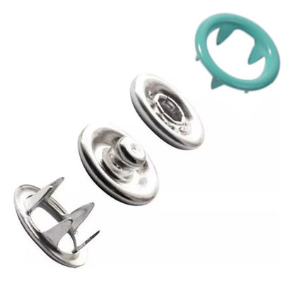 Broches A Presión Metálicos 9.5mm Para Ropa Tela X 100 Und