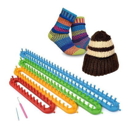 Kit Telar Rectangular Plástico Largo X4 Tamaños + Agujas
