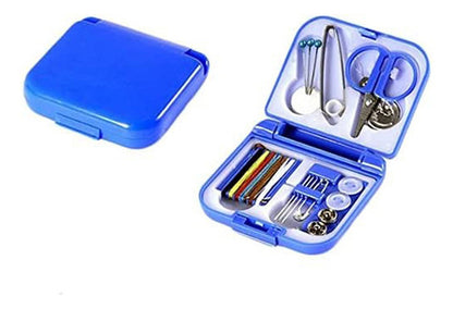 Kit Costurero Mini Costura Básico Manual Portátil Hf Azul