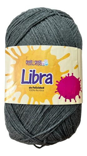 Madeja Lana Libra De Felicidad Acrílica 454 Gr Unidad X 942 Metros Gris oscuro