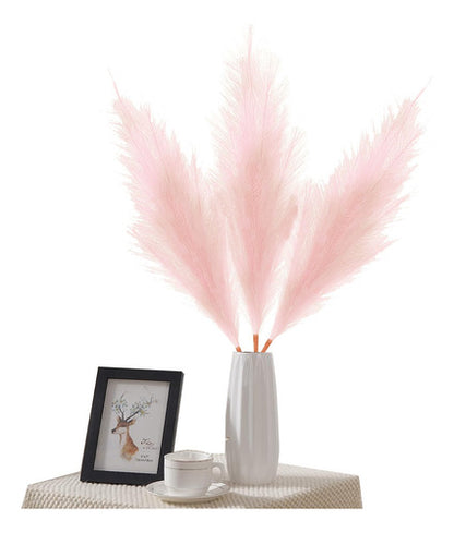 Pampas Decoración 5 Tallos Plantas Artificiales Ramo 80cm