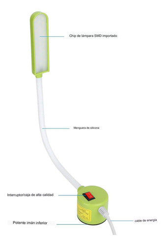 Luz Para Máquina De Coser Magnetica Brazo Flexible