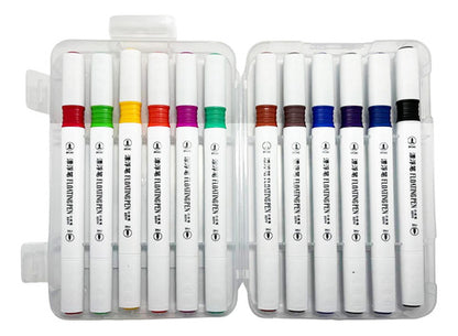 Kit Marcadores Doble Punta Gruesa Y Pincel Lettering X 12und