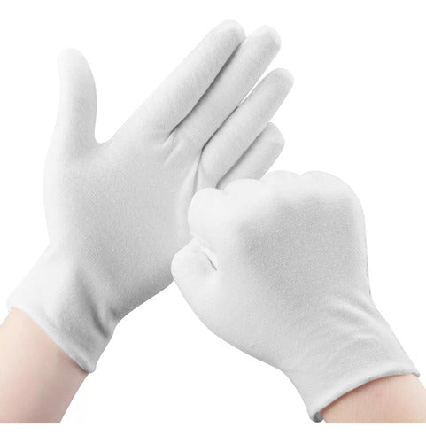 Guantes Blancos Algodon Todas Las Tallas X 1 Par