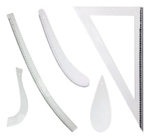 Kit De Reglas Modistería Acrílico Transparente A Escala