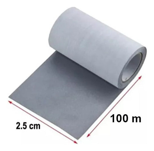 Cinta Reflectiva Gris Para Confeccion Con Base 2.5 Cm X 100m