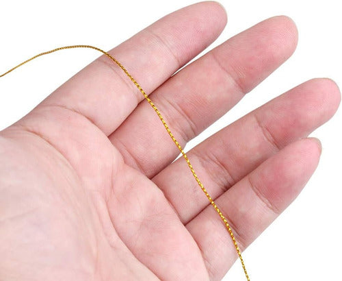 Hilo Dorado O Plateado 2mm Para Manualidades Rollo X 50 Mts