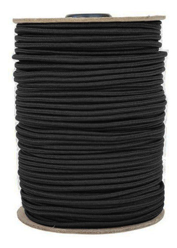Cordón Elástico Trenzado Tubular Negro 3 Mm Rollo 200mts Negro