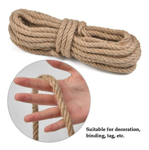 Cuerda Yute Natural Resistente 8 Mm X 10 Mts Decoración
