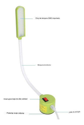 Luz Led Máquina De Coser Sujecion Magnetica Brazo Flexible