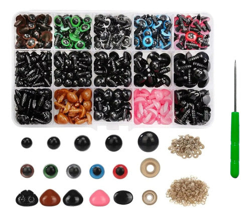 Ojos De Seguridad Amigurumi Con Narices Y Caja 560 Piezas