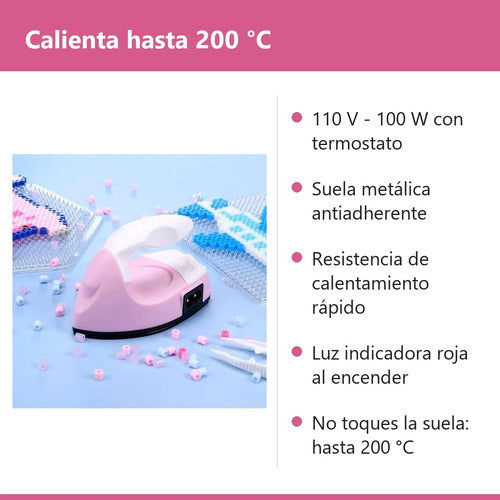 Mini Plancha Para Transferencia Termica Manualidades Parches Rosa 110v
