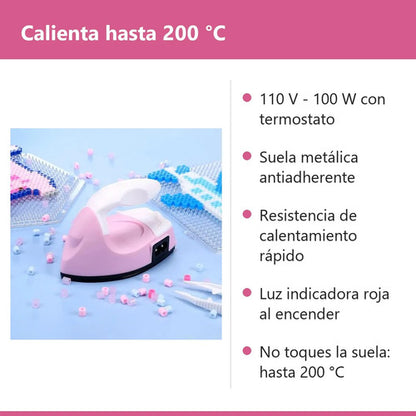 Mini Plancha Para Transferencia Termica Manualidades Parches Rosa 110v