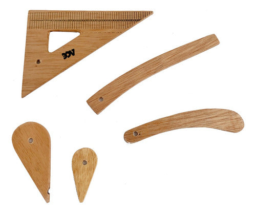 Kit De 5 Reglas Para Modistería En Madera De 1/4 De Escala Default Title