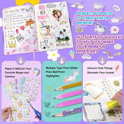 Kit Diario Unicornio Niñas Regalo Edad 6-12 Años X93 Piezas