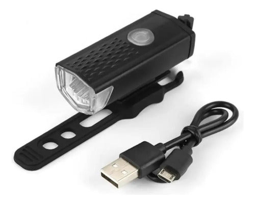 Luz Led Recargable Usb Para Bicicleta Delantera Y Trasera