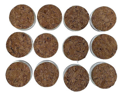 12 Tubos De Vidrio Transparente De 35 Ml Con Tapón De Corcho