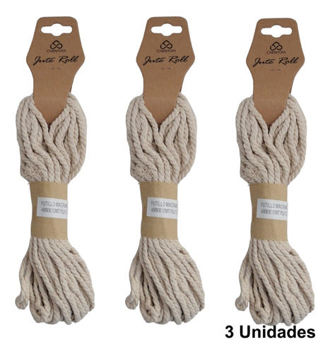 Hilo De Algodon Tejer Yutillo Decoracion Macrame 4mm X3 Unid