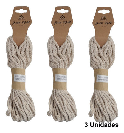 Hilo De Algodon Tejer Yutillo Decoracion Macrame 4mm X3 Unid