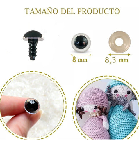 Ojos De Seguridad Amigurumi Mediano 200und Manualidades