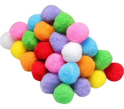 Pompones Para Manualidades 15mm X1000 Und Colores Surtidos Neón