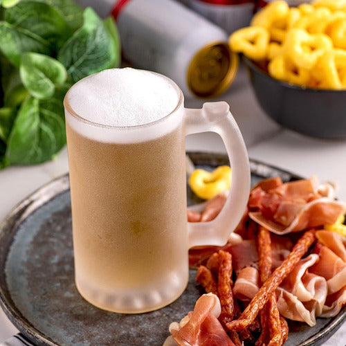 6 Mugs Cerveceros En Vidrio Opalizados Para Sublimar