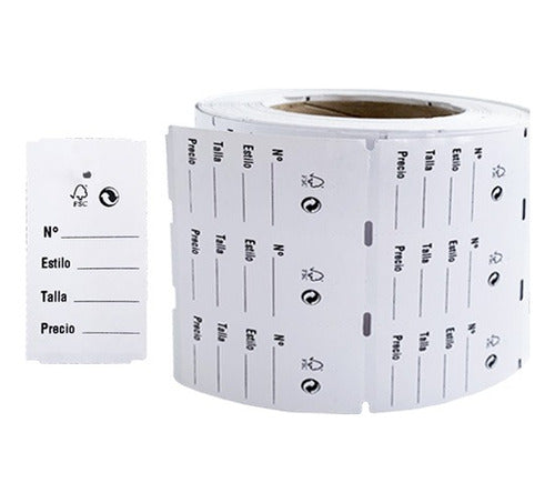 1000 Etiquetas Ropa En Papel Para Plastiflecha 3.5cmx6.5cm
