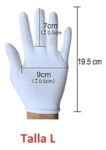 Guantes Blancos O Negros Algodon Todas Las Tallas X 1 Par Talla L