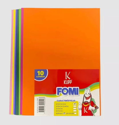 Fomi Foamy En Octavo Para Manualidades X 10 Unidades