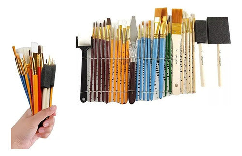 Juego De Pinceles Artísticos Para Oleo Y Acrílico X27 Piezas